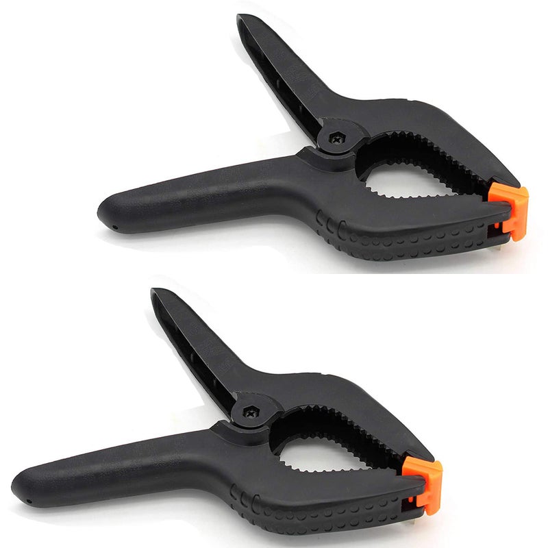ONDY 2 Pack Of 9â€ Large Spring Clamps Heavy Duty Nylon Muslin Woodworking Clamps Photo Studio Backdrops Backgrounds Clamps Set, the Jaws Have a Maximum Opening of 4" - Image 1